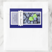 缶詰パーソナライズされた瓶ラベル、カスタムブルーベリー 長方形シール (バッグ)