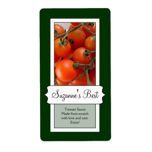 缶詰パーソナライズされた瓶ラベル、トマト ラベル (正面)