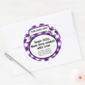 缶詰パーソナライズされた/蓋付きラベル、パープルジンガム ラウンドシール (封筒)