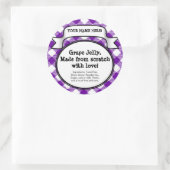 缶詰パーソナライズされた/蓋付きラベル、パープルジンガム ラウンドシール (バッグ)