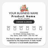 缶詰フードテキサス州コテージ法ラベルの更新 スクエアシール (正面)