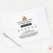 缶詰フードテキサス州コテージ法ラベルの更新 スクエアシール (封筒)