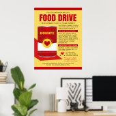 缶詰フードドライブチャリティーファンドレイザーフライヤー ポスター (ホームオフィス)
