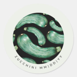 缶詰ラベル | 日付 | ズッキーニ柄 ラウンドシール