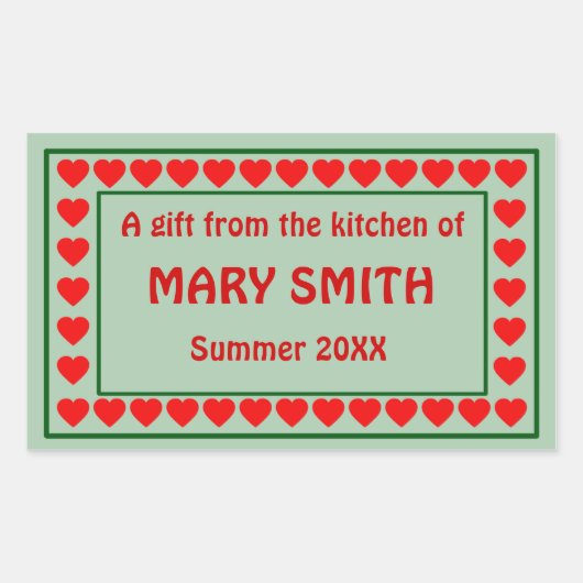 缶詰、保存、ラベルのジャリングを行カスタマイズう 長方形シール (正面)