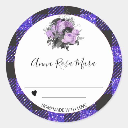 *~*缶詰AP30グレープバッファローギンガム自家製 ラウンドシール (正面)