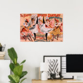 缶踊りガールズヴィンテージポスター ポスター (ホームオフィス)