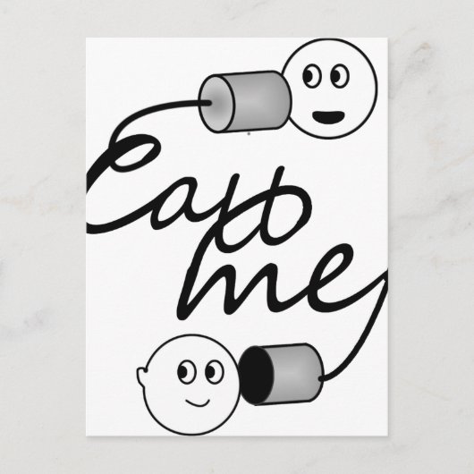 缶電話で電話して ポストカード (正面)