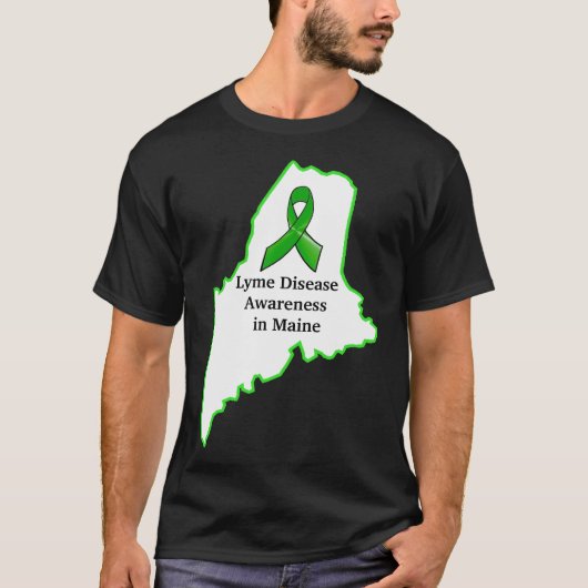 缶 Lyme 病啓発 メイン州 メンズTシャツ Tシャツ (正面)