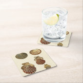 罅割れた旧式な貝 スクエアペーパーコースター (インサイチュ)