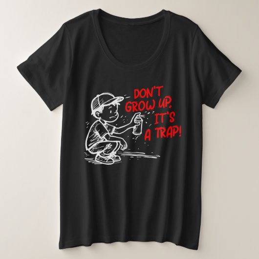 罠だ プラスサイズTシャツ (デザイン正面)