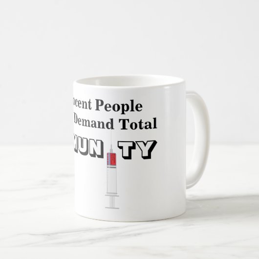 罪のない人は完全な免疫を要求しない コーヒーマグカップ (正面右)