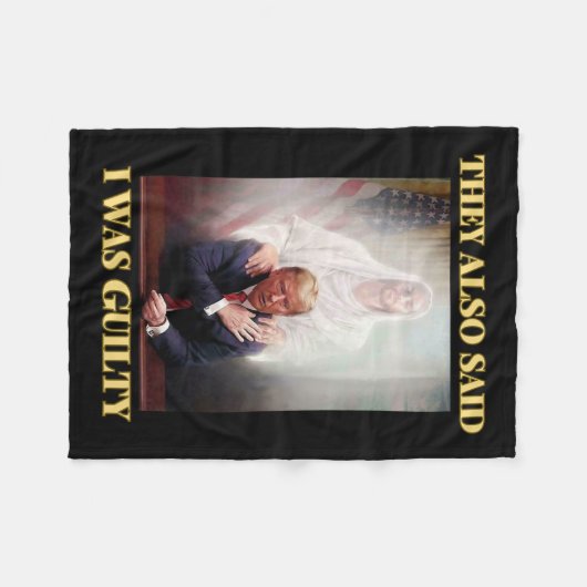 罪のない切り札イエス・キリスト・パトリオ祈・マガ フリースブランケット (正面(横))