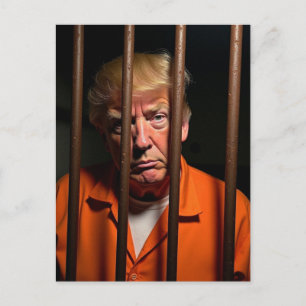 罪のトランプは刑務所の錆びたバーにある ポストカード