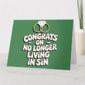 罪の中に生きないおめでとうおもしろい結婚 カード (正面)