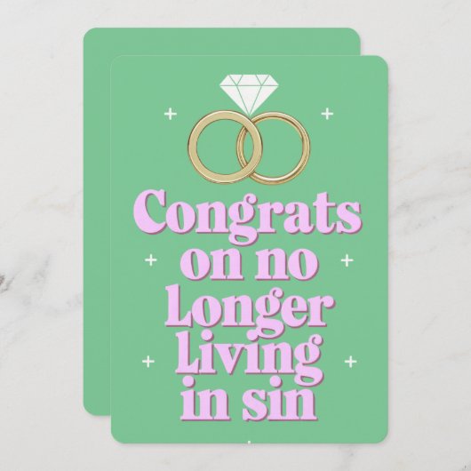 罪の中に生きないおめでとうおもしろい結婚 シーズンカード (正面/裏面)