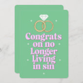 罪の中に生きないおめでとうおもしろい結婚 招待状 (正面/裏面)