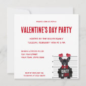 罪の愛のマグショットおもしろいドッグバレンタインデー 招待状 (裏面)