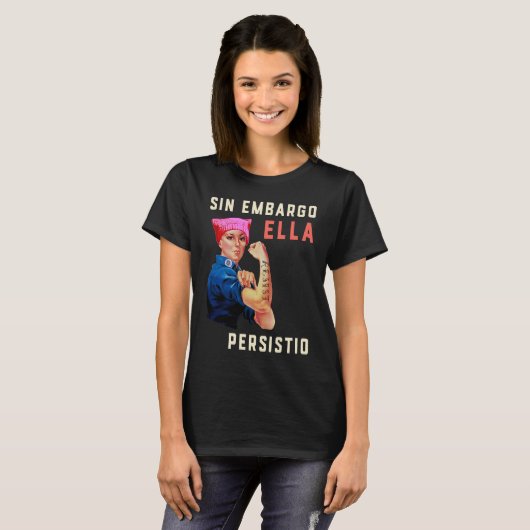 罪の禁輸措置エラPersisttio Rosie the Riveter Femin Tシャツ (正面フル)