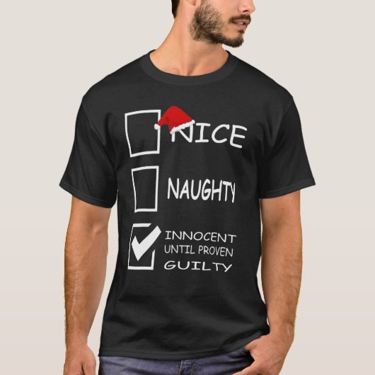 罪の証明いけなされたクリスマまでナイスイノセント Tシャツ (正面)