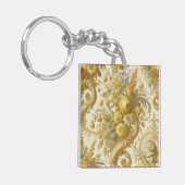 罪の金ゴールド – バロックフローラ枕 キーホルダー (正面左)