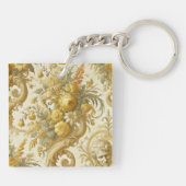 罪の金ゴールド – バロックフローラ枕 キーホルダー (裏面)