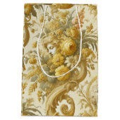 罪の金ゴールド – バロックフローラ枕 ミディアムペーパーバッグ (裏面)