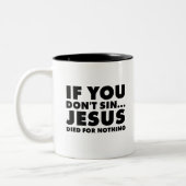 罪もしは……無為に死んだイエス ツートーンマグカップ (左)