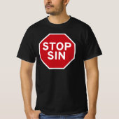 罪を止める - 信仰、強さ、勇気 Tシャツ (正面)