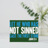 罪を犯していない者が最初の石を投げなさい ポストカード (スタンド正面)