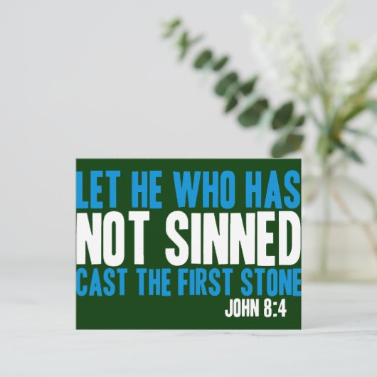罪を犯していない者が最初の石を投げなさい ポストカード (スタンド正面)