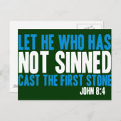 罪を犯していない者が最初の石を投げなさい ポストカード (正面/裏面)