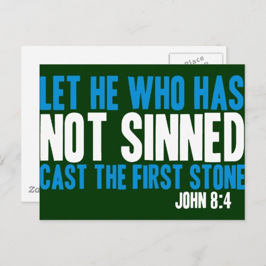 罪を犯していない者が最初の石を投げなさい ポストカード (正面/裏面)