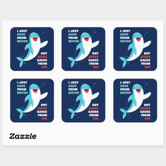 罪クリスチャン救からのイルカ信仰の子供たち スクエアシール (シート)