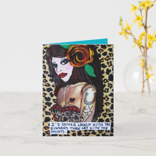 罪人とのNOTECARD-LAUGH カード (黄色い花)