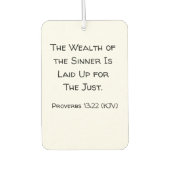 罪人の財力は正義のために蓄えてある。 カーエアーフレッシュナー (正面)