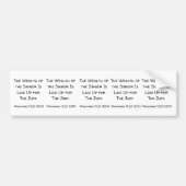 罪人の財力は正義のために蓄えてある。 バンパーステッカー (正面)