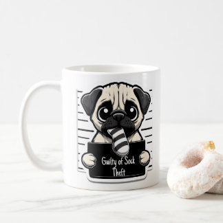 罪深い前足マグショット – Pug – コーヒーマグ コーヒーマグカップ