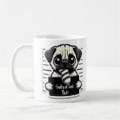 罪深い前足マグショット – Pug – コーヒーマグ コーヒーマグカップ (左)