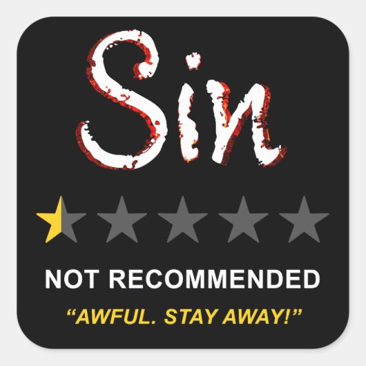 罪 – 推奨されない：キリスト教信仰福音 スクエアシール (正面)