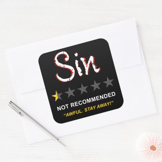 罪 – 推奨されない:キリスト教信仰福音 スクエアシール (封筒)