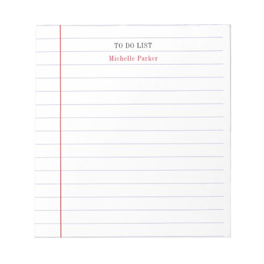 罫線入りのTODOリスト　プレーン　ミニマル　モダン ノートパッド (正面)