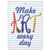 罫線紙のノート アート教師用クリップボード クリップボード (裏面)