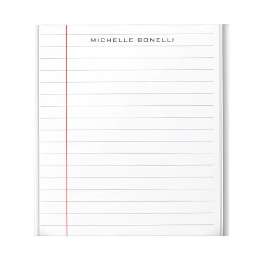 罫線紙　プロフェッショナル　プレーン　シンプル　ミニマリスト ノートパッド (正面)