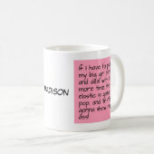 置かれた大きい女の子のパンティーの単語の名前をカスタムするを飾って下さい コーヒーマグカップ (正面右)