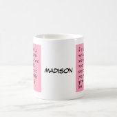 置かれた大きい女の子のパンティーの単語の名前をカスタムするを飾って下さい コーヒーマグカップ (中央)