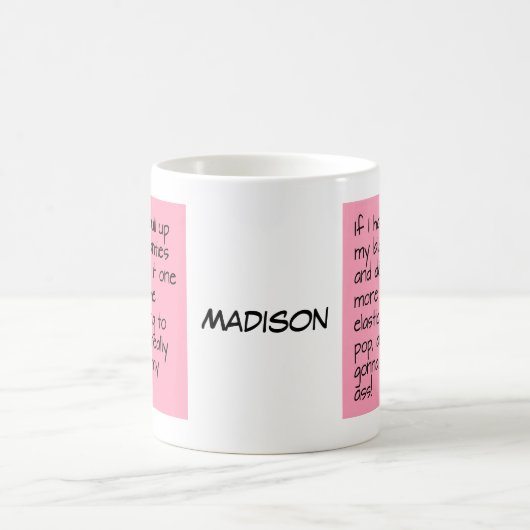 置かれた大きい女の子のパンティーの単語の名前をカスタムするを飾って下さい コーヒーマグカップ (中央)