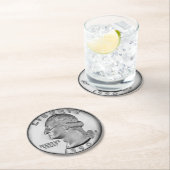 置かれる四分の一コースター ラウンドペーパーコースター (インサイチュ)