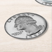 置かれる四分の一コースター ラウンドペーパーコースター (アングル)