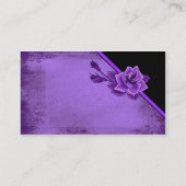 置かれる昔の紫色のバラの花柄 名刺 (裏面)